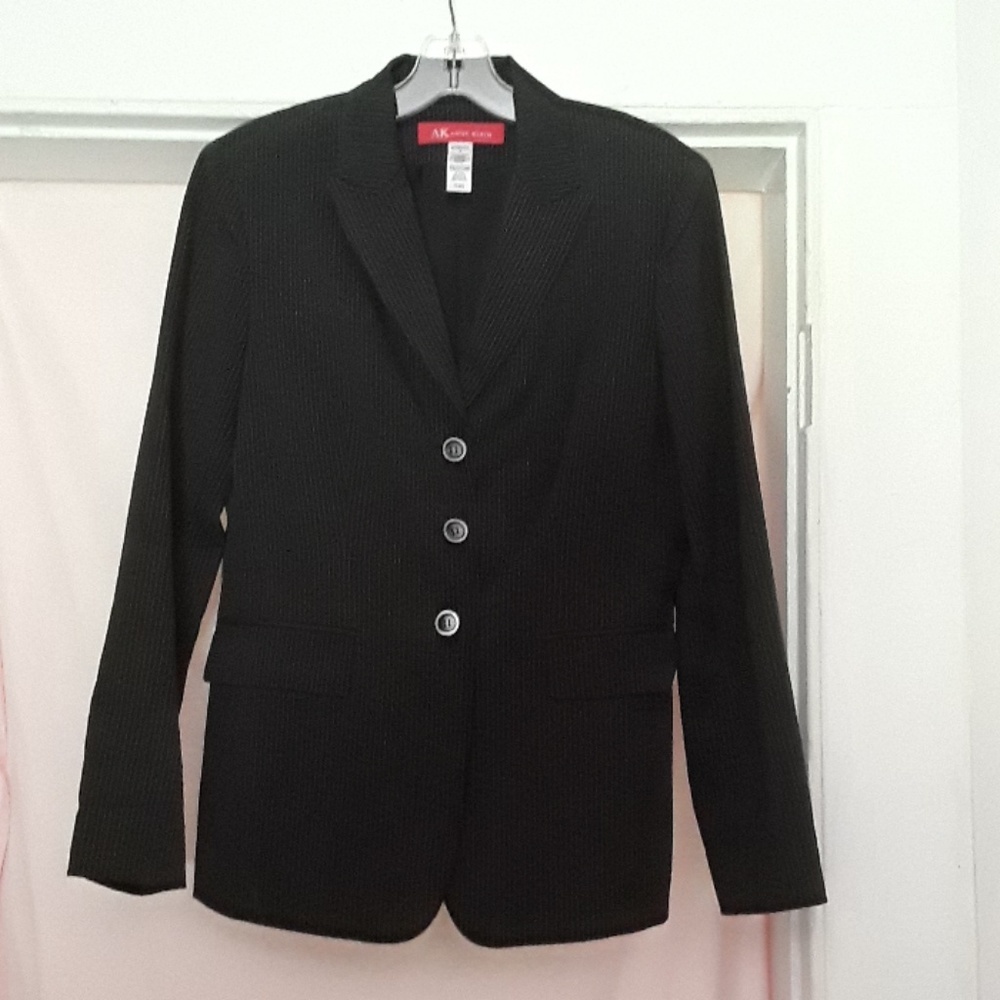 Black pin strip blazer